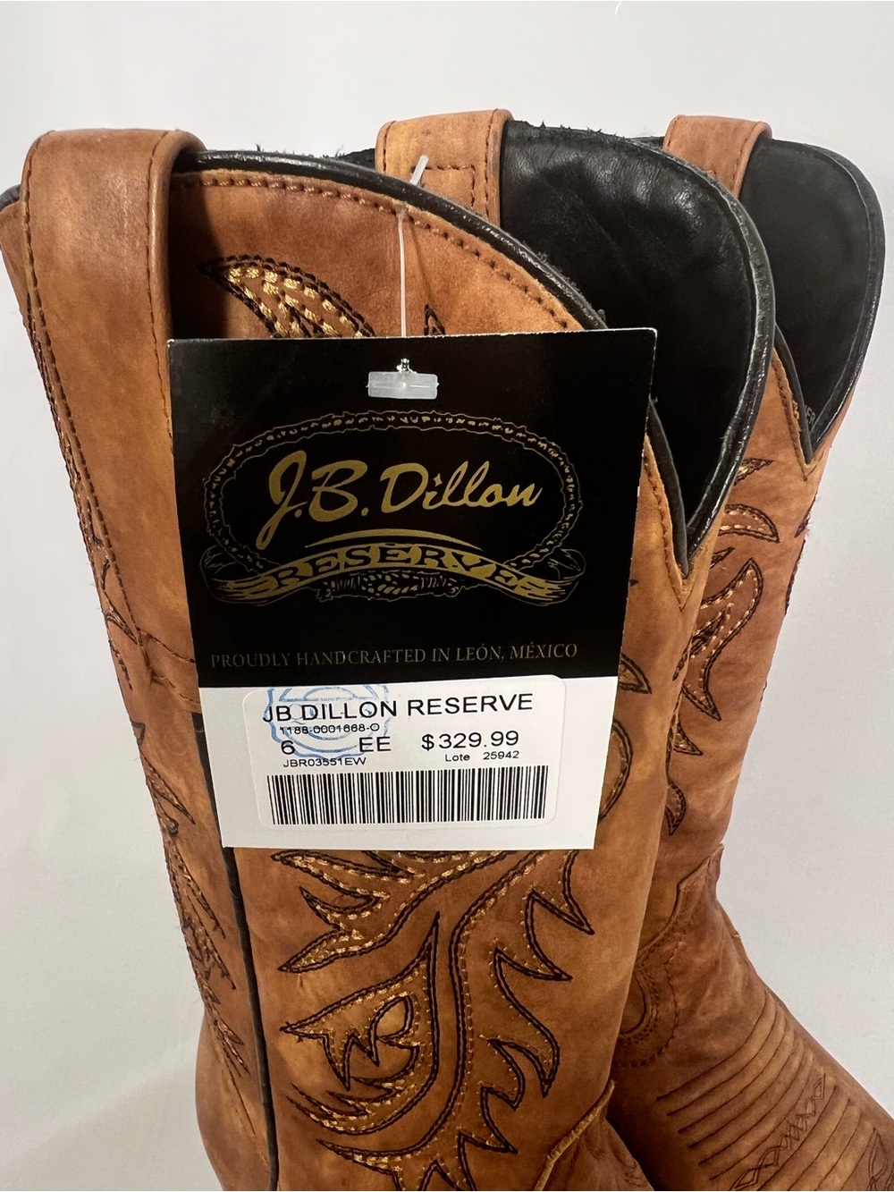 J.B. Dillon Brown Leather Western Cowboy Boots - Picture 4 of 16